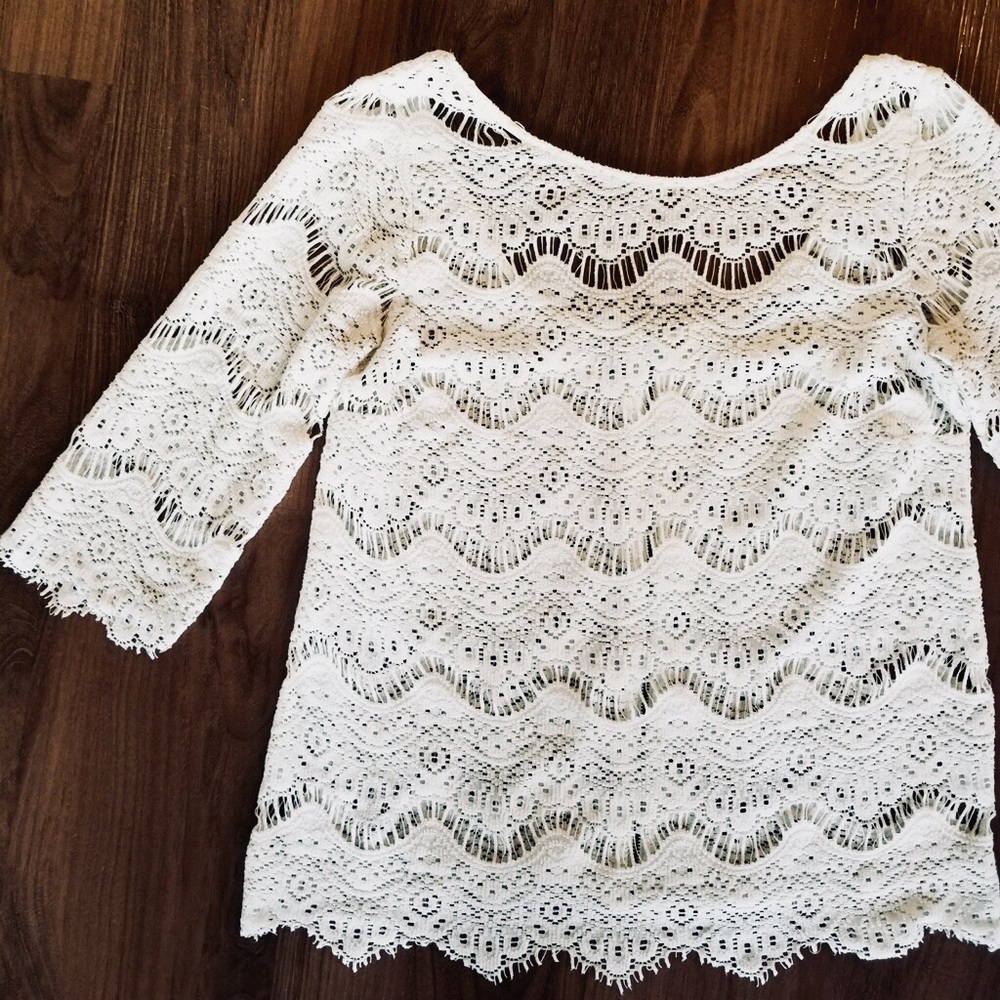 Zara white lace top